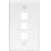 Unirise 3Port Wall Plate, Single Gang, White - WP-3P-WHT