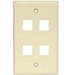 Unirise 4Port Wall Plate, Single Gang, Ivory - WP-4P-IVY