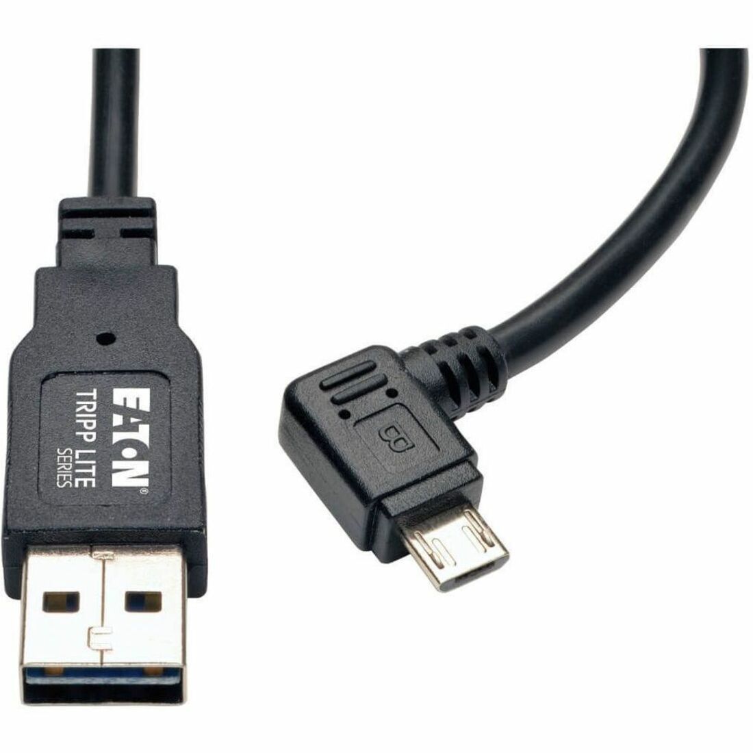 Eaton Tripp Lite Series Dedicated Reversible USB Charging Cable (Reversible A to Right-Angle 5-Pin Micro B) Black, 3 ft. (0.91 m) - UR05C-003-RB
