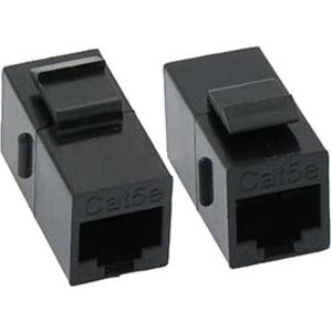 Unirise Cat5e RJ45 Keystone In-line Coupler, Black - C5E-CPLR-BLK