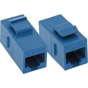 Unirise Cat5e RJ45 Keystone In-line Coupler, Blue - C5E-CPLR-BLU
