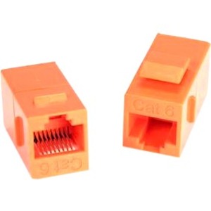 Unirise Cat6 RJ45 Keystone In-line Coupler, Orange - C6-CPLR-ORG