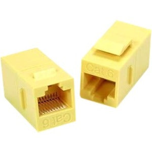 Unirise Cat6 RJ45 Keystone In-line Coupler, Yellow - C6-CPLR-YLW