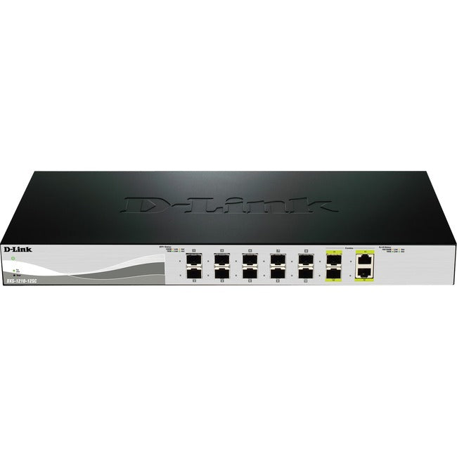 D-Link 10G Smart Switch with 10-port 10G SFP+ and 2-port 10GBASE-T/SFP+ Combo Port - DXS-1210-12SC