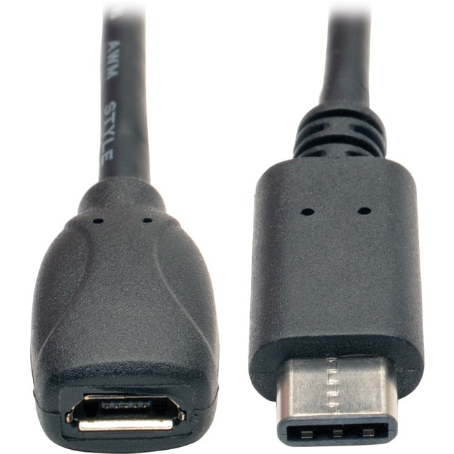 Eaton Tripp Lite Series USB 2.0 Adapter Cable - USB-C to USB Micro-B (M/F), 6-in. (15.24 cm) - U040-06N-MIC-F