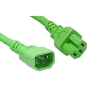 Unirise 2ft Green Power Cord C14-C15 - PWCD-C14C15-15A-02F-GRN