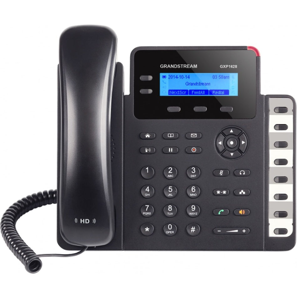 Grandstream GXP1628 IP Phone - Corded - Wall Mountable - Black - GXP1628