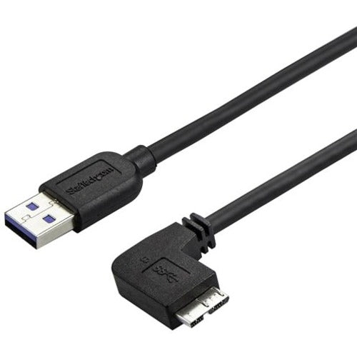 StarTech.com 2m 6 ft Slim Micro USB 3.0 (5Gbps) Cable - M/M - USB 3.0 A to Right-Angle Micro USB - USB 3.2 Gen 1 - USB3AU2MRS