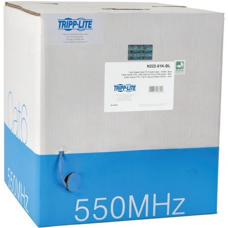 Tripp Lite by Eaton Cat6 Gigabit Solid Core UTP PVC Bulk Ethernet Cable Blue 1000 ft. (304.8 m) TAA - N222-01K-BL