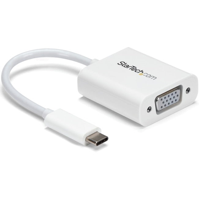 StarTech.com USB-C to VGA Adapter - White - Thunderbolt 3 Compatible - USB C Adapter - USB Type C to VGA Dongle Converter - CDP2VGAW