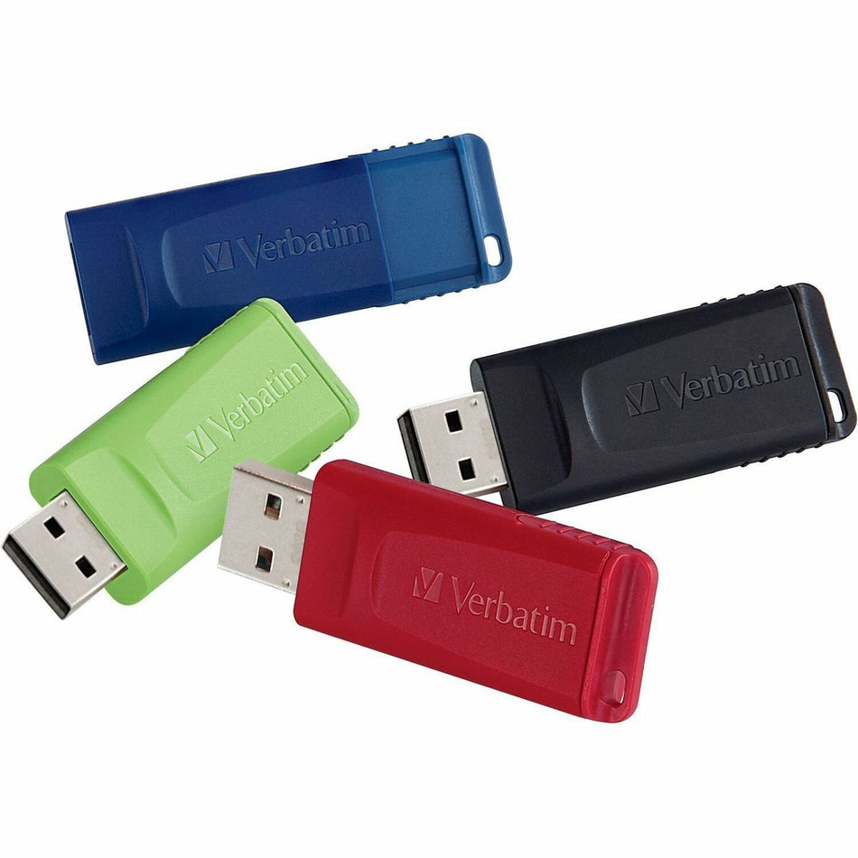 16GB Store 'n' Go&reg; USB Flash Drive - 4pk - Red, Green, Blue, Black - 99123