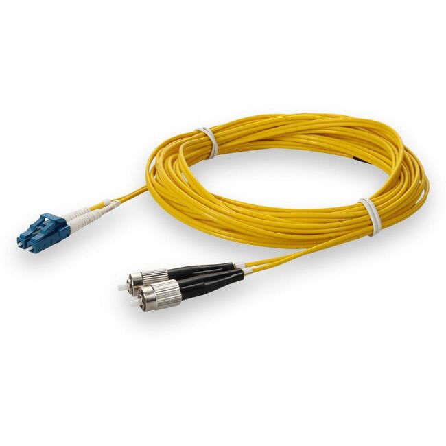 AddOn 3m FC (Male) to LC (Male) Yellow OS2 Duplex Fiber OFNR (Riser-Rated) Patch Cable - ADD-LC-FC-3M9SMF