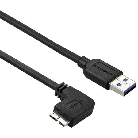 StarTech.com 1m 3 ft Slim Micro USB 3.0 (5Gbps) Cable - M/M - USB 3.0 A to Left-Angle Micro USB - USB 3.2 Gen 1 - USB3AU1MLS