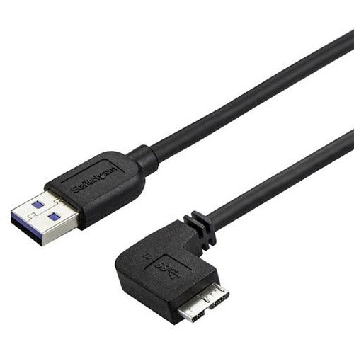 StarTech.com 1m 3 ft Slim Micro USB 3.0 (5Gbps) Cable - M/M - USB 3.0 A to Right-Angle Micro USB - USB 3.2 Gen 1 - USB3AU1MRS