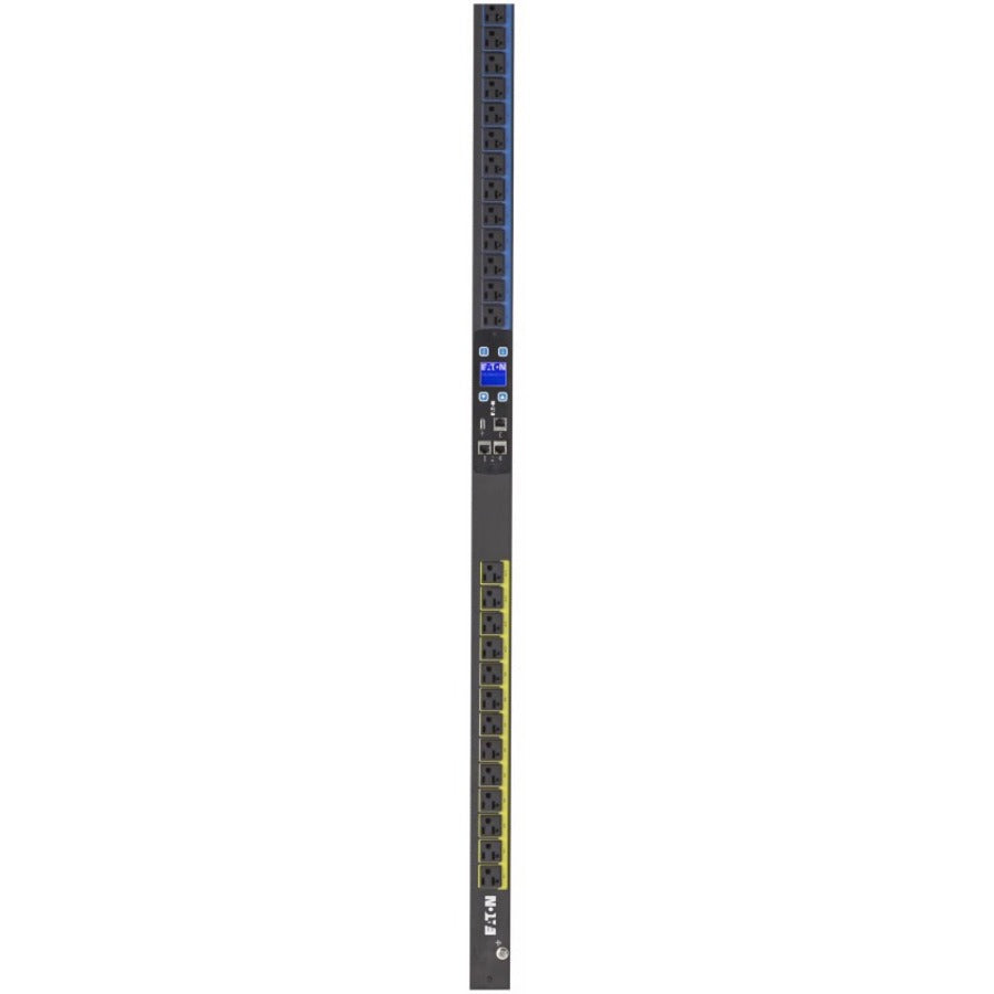 Eaton Metered Input rack PDU, 0U, L21-30P input, 8.64 kW max, 120/208V, 24A, 10 ft cord, Three-phase, Outlets: (24) 5-20R - EMI344-10