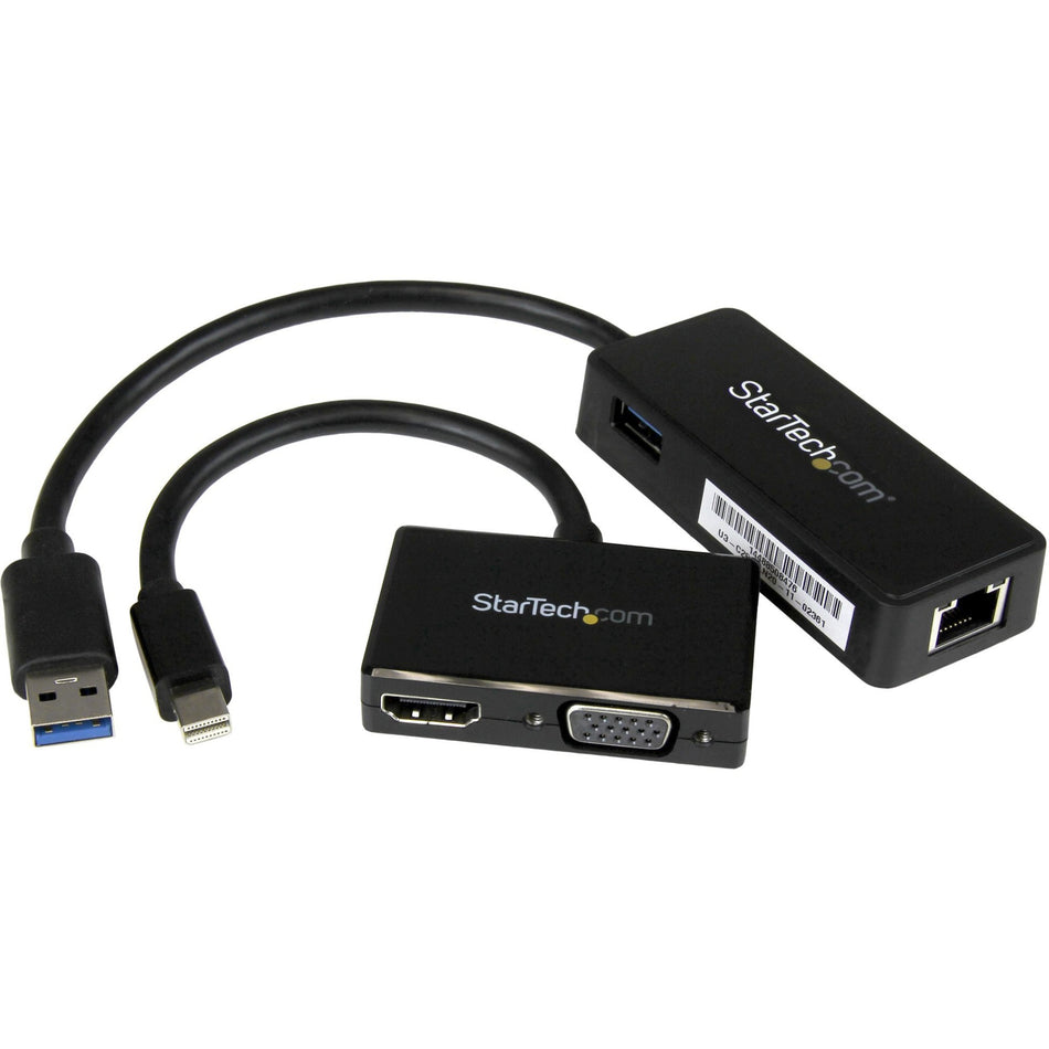 StarTech.com 2-in-1 Accessory Kit for Surface and Surface Pro 4 - mDP to HDMI or VGA - USB 3.0 to GbE - Also works with Surface Pro 3 and Surface 3 - MSTS3MDPUGBK