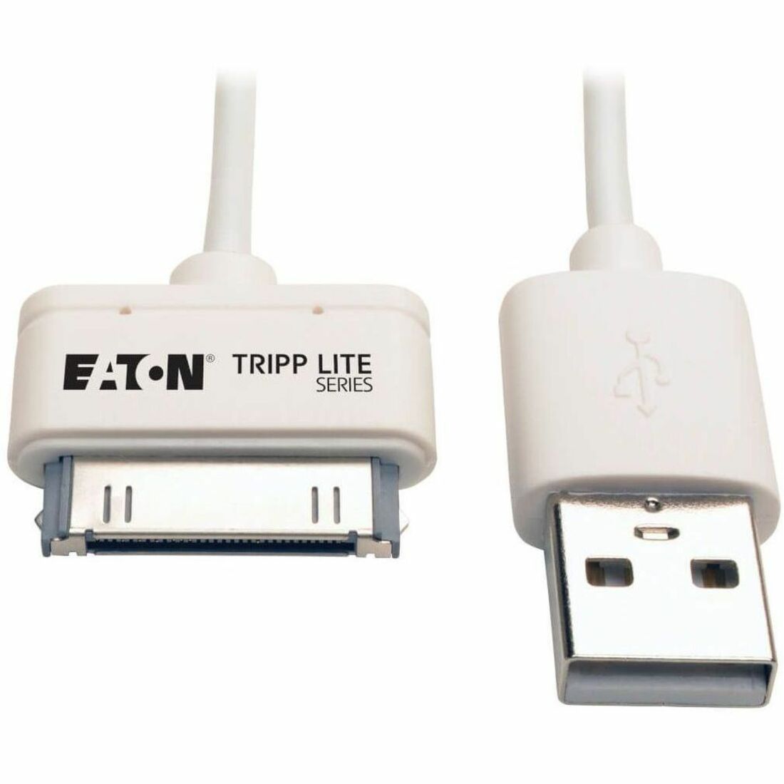 Eaton Tripp Lite Series USB Sync/Charge Cable with Apple 30-Pin Dock Connector, White, 3 ft. (0.91 m) - M110-003-WH