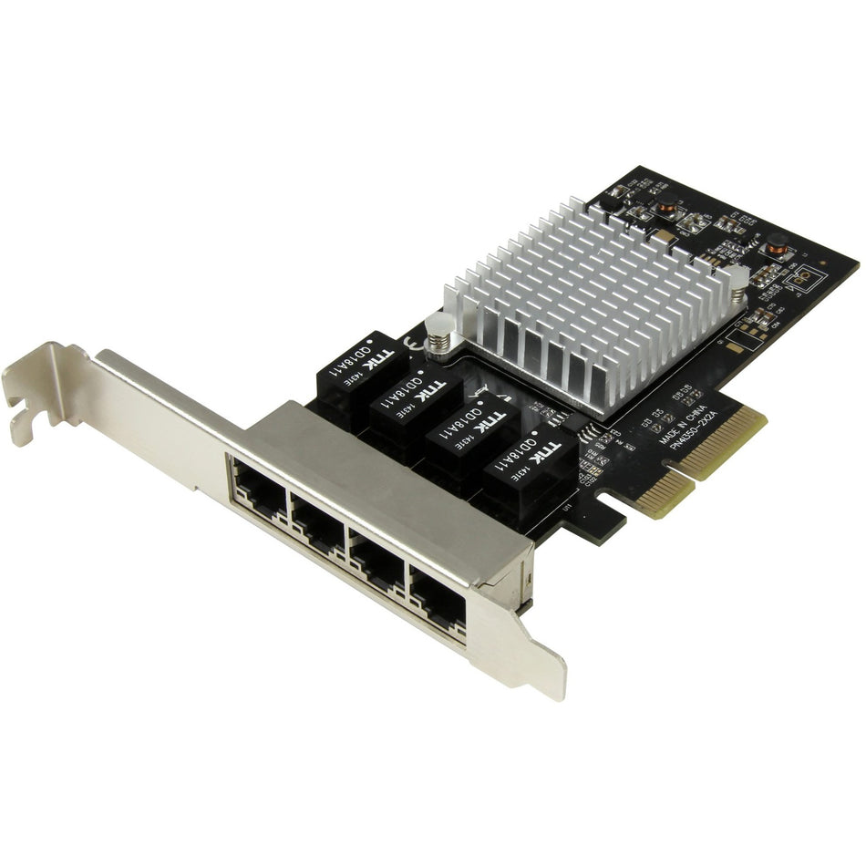 StarTech.com 4-Port Gigabit Ethernet Network Card - PCI Express, Intel I350 NIC - Quad Port PCIe Network Adapter Card w/ Intel Chip - ST4000SPEXI