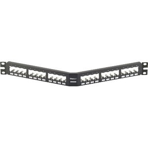 Panduit 24-Port Angled all Metal Patch Panel, 1 RU. - CPA24BLY