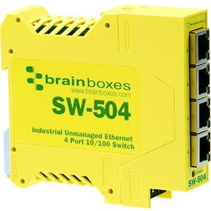 Brainboxes SW-504 Industrial Unmanaged Ethernet Switch 4 Ports - SW-504-X20M