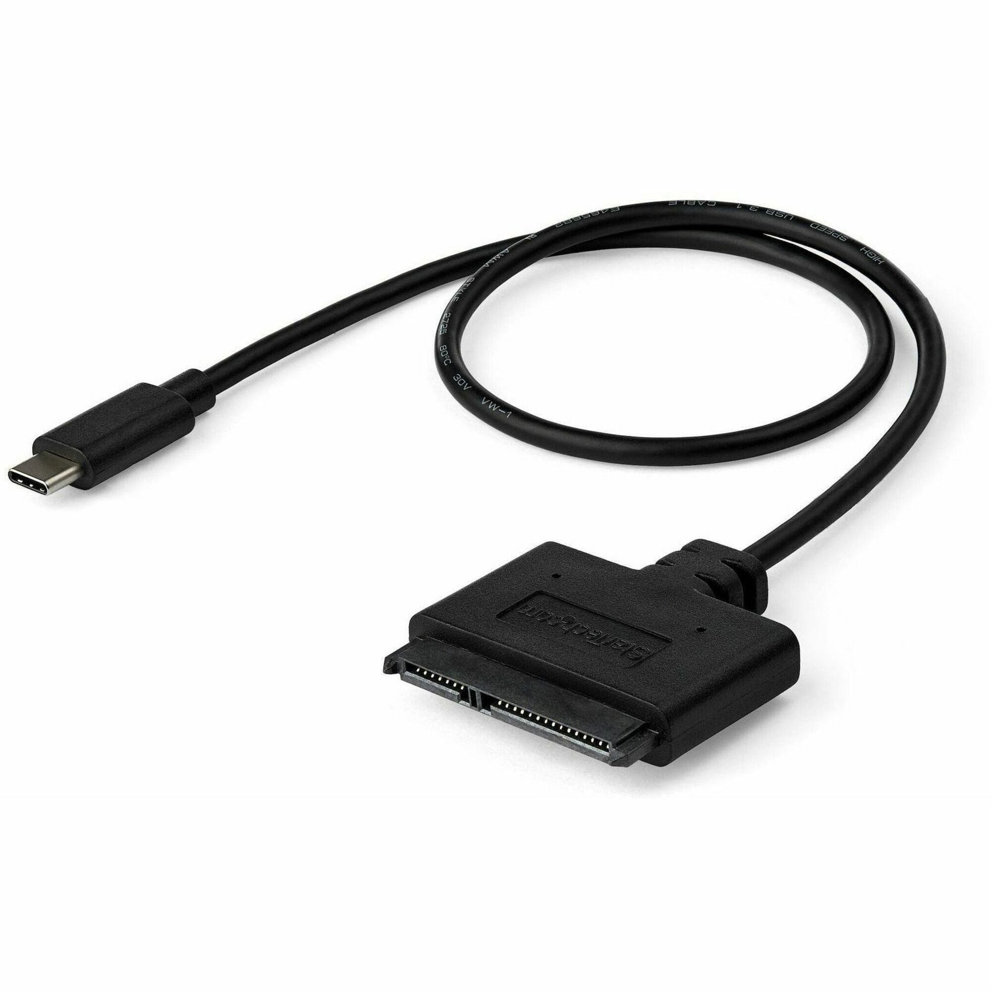 StarTech.com USB C To SATA Adapter - for 2.5" SATA Drives - UASP - External Hard Drive Cable - USB Type C to SATA Adapter - USB31CSAT3CB