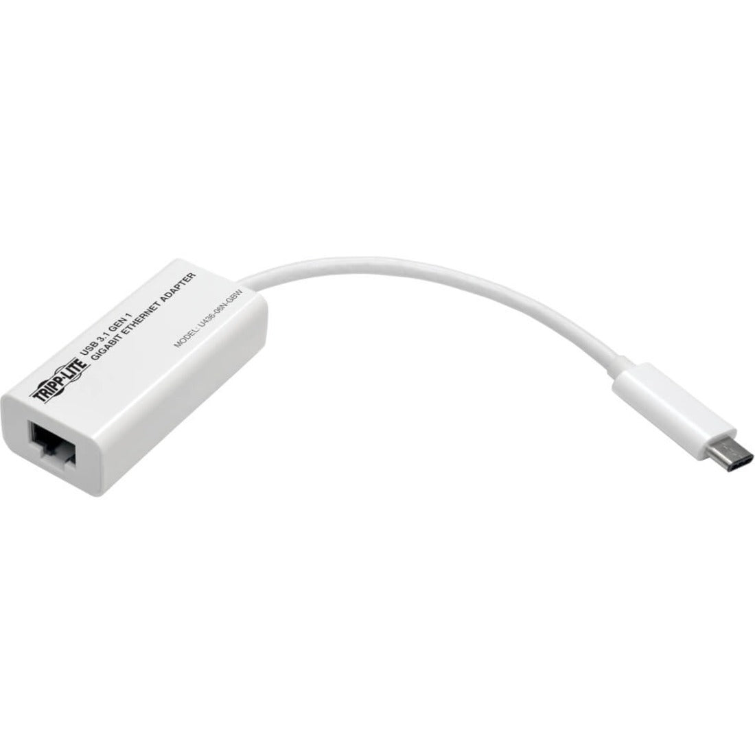 Eaton Tripp Lite Series USB-C to Gigabit Network Adapter, Thunderbolt 3 Compatibility - White - U436-06N-GBW