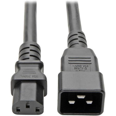 Tripp Lite by Eaton C20 to C13 Power Cord for Computer - Heavy-Duty 15A 100-250V 14 AWG 3 ft. (0.91 m) Black - P032-003
