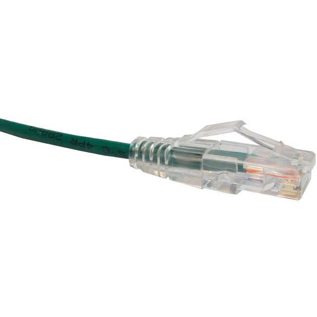 Unirise Clearfit Slim Cat6 Patch Cable, Snagless, Green, 1ft - CS6-01F-GRN