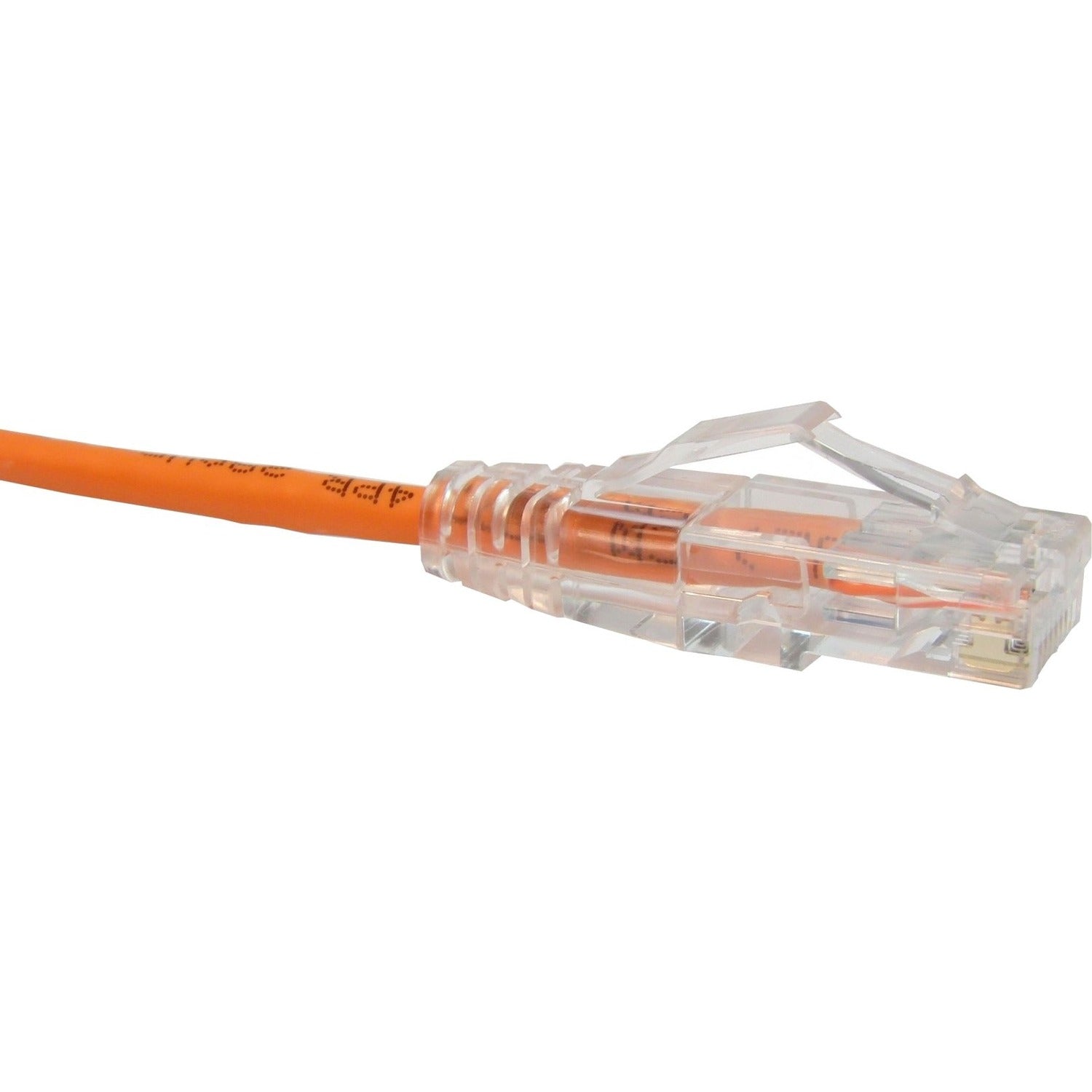 Unirise Clearfit Slim Cat6 Patch Cable, Snagless, Orange, 1ft - CS6-01F-ORG