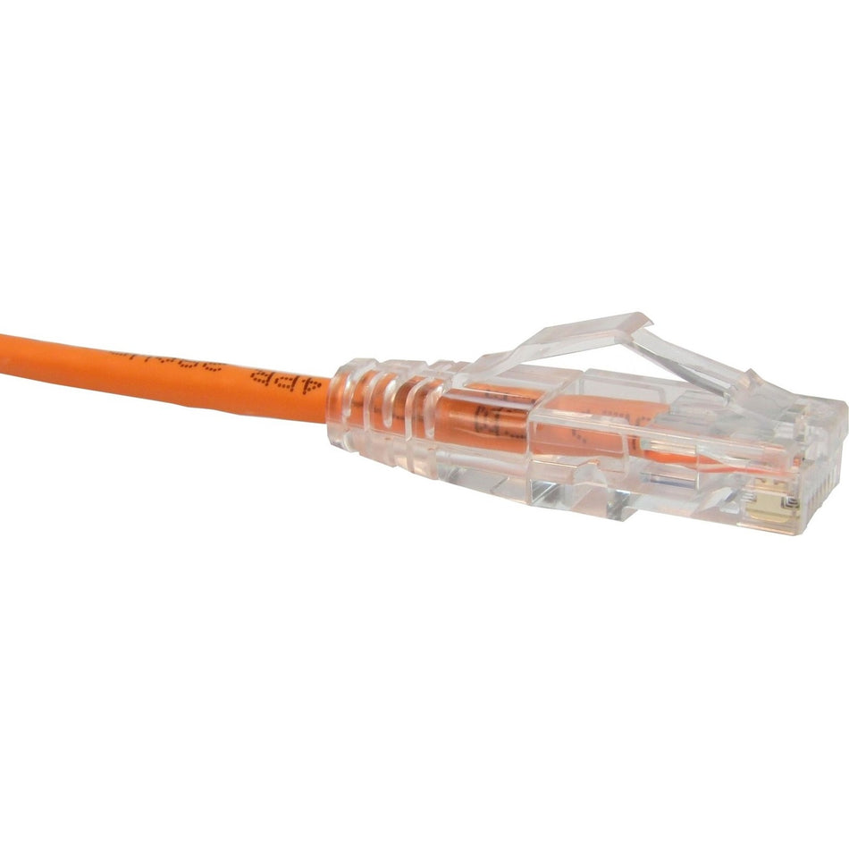 Unirise Clearfit Slim Cat6 Patch Cable, Snagless, Orange, 1ft - CS6-01F-ORG