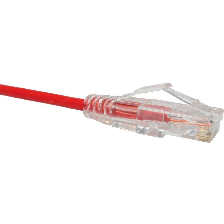 Unirise Clearfit Slim Cat6 Patch Cable, Snagless, Red, 30ft - CS6-30F-RED