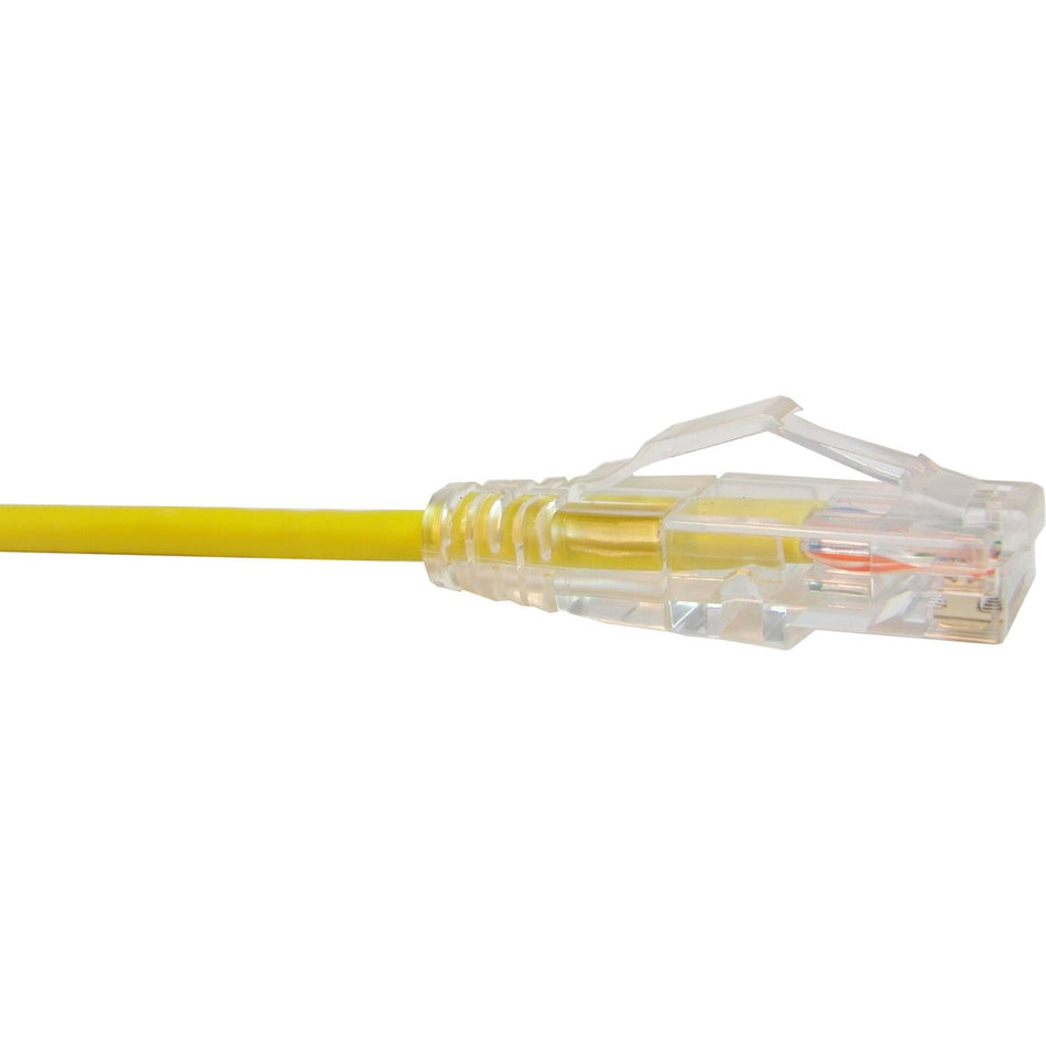 Unirise Clearfit Slim Cat6 Patch Cable, Snagless, Yellow, 8ft - CS6-08F-YLW
