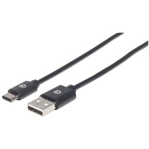 Manhattan Hi-Speed USB 2.0 A Male to C Male Device Cable, 3 ft, Black - 353298