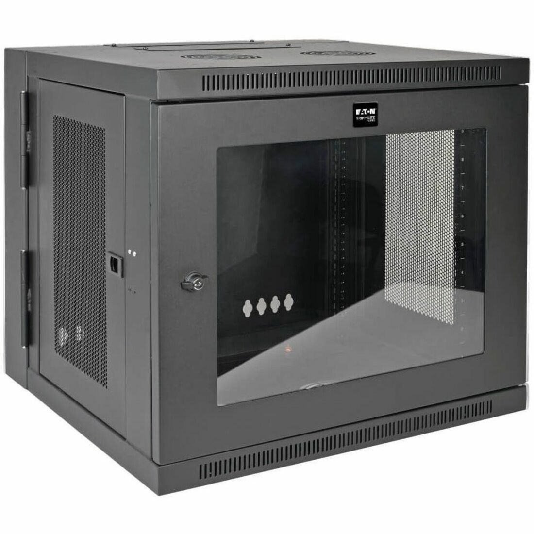 Tripp Lite by Eaton SmartRack 10U Low-Profile Switch-Depth Wall-Mount Small Rack Enclosure Clear Acrylic Window Hinged Back - SRW10USG