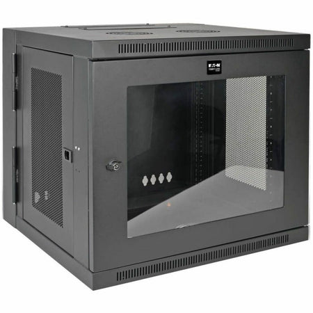 Tripp Lite by Eaton SmartRack 10U Low-Profile Switch-Depth Wall-Mount Small Rack Enclosure Clear Acrylic Window Hinged Back - SRW10USG