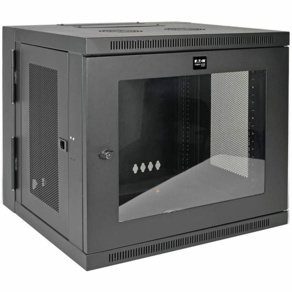 Tripp Lite by Eaton SmartRack 10U Low-Profile Switch-Depth Wall-Mount Small Rack Enclosure Clear Acrylic Window Hinged Back - SRW10USG