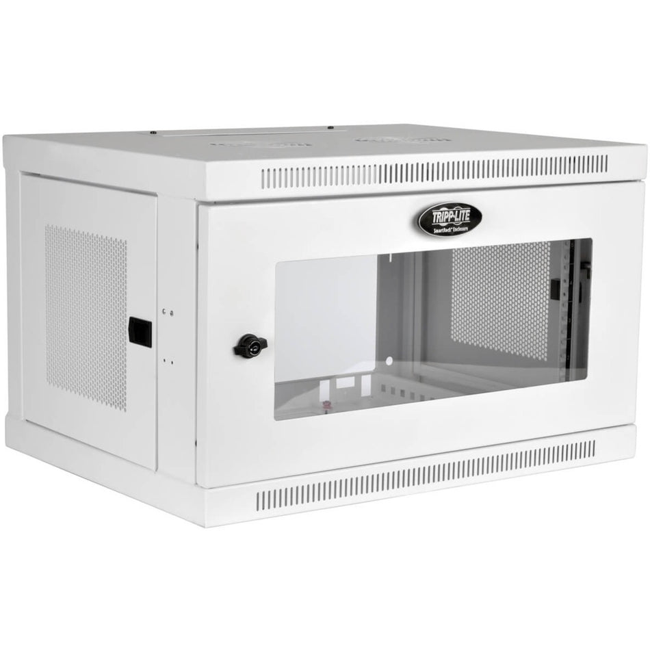 Tripp Lite by Eaton SmartRack 6U Low-Profile Switch-Depth Wall-Mount Mini Rack Enclosure, Clear Acrylic Window, White - SRW6UWG