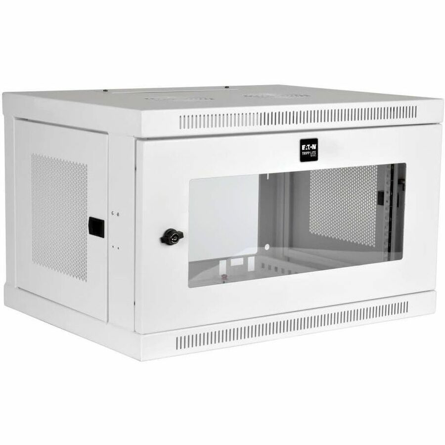 Tripp Lite by Eaton SmartRack 6U Low-Profile Switch-Depth Wall-Mount Mini Rack Enclosure Clear Acrylic Window White - SRW6UWG