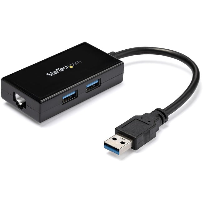 StarTech.com USB 3.0 to Gigabit Network Adapter with Built-In 2-Port USB Hub - Native Driver Support (Windows, Mac and Chrome OS) - USB31000S2H