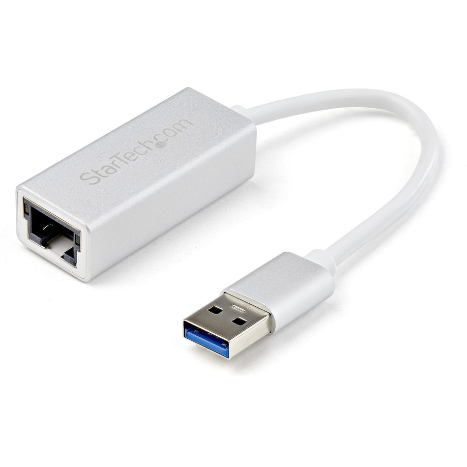 StarTech.com USB 3.0 to Gigabit Network Adapter - Silver - Sleek Aluminum Design Ideal for MacBook, Chromebook or Tablet - USB31000SA