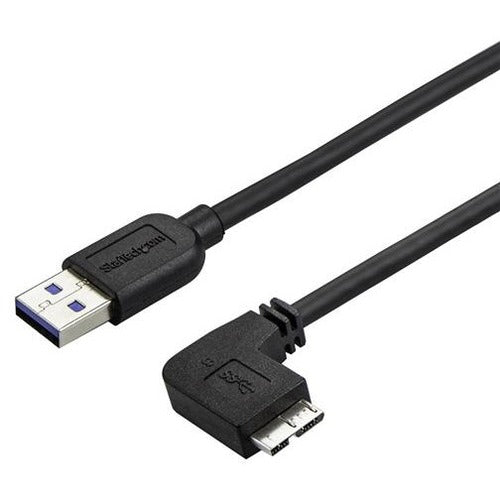 StarTech.com 0.5m 20in Slim Micro USB 3.0 (5Gbps) Cable - M/M - USB 3.0 A to Right-Angle Micro USB - USB 3.2 Gen 1 - USB3AU50CMRS