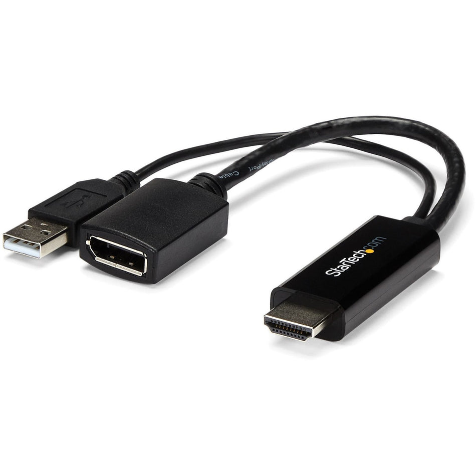 StarTech.com HDMI to DisplayPort Adapter - 4K 30Hz - HDMI to DisplayPort Converter - Compact HDMI to DP Adapter - USB-Powered - HD2DP