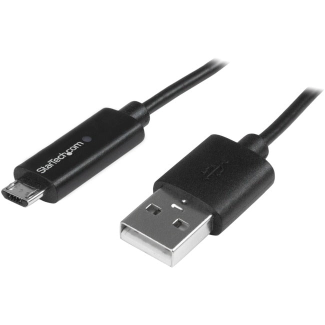 StarTech.com 1m 3 ft Micro-USB Cable with LED Charging Light - M/M - USB to Micro USB Cable - USBAUBL1M