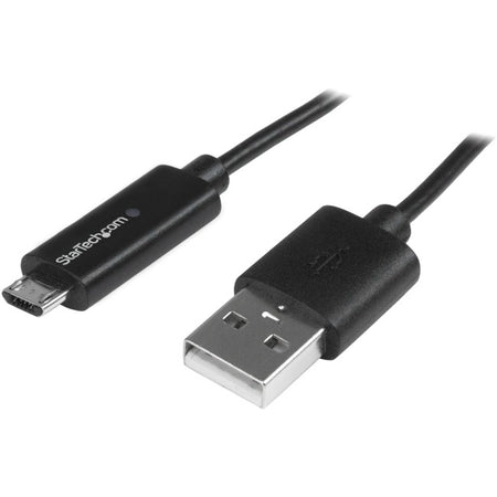 StarTech.com 1m 3 ft Micro-USB Cable with LED Charging Light - M/M - USB to Micro USB Cable - USBAUBL1M