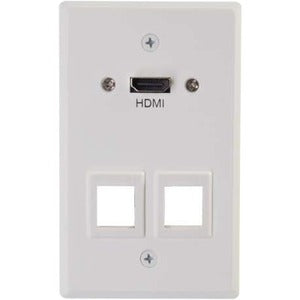 C2G HDMI Pass Through Single Gang Wall Plate with Two Keystones - White - 60161