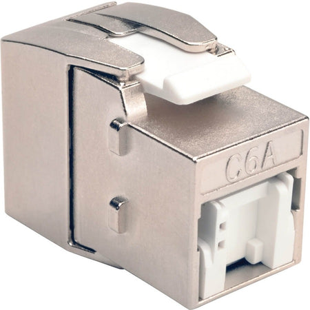 Tripp Lite by Eaton Toolless Shielded Cat6a Keystone Jack PoE/PoE+ Compliant Shuttered - Silver TAA - N238-001-SH-TFA