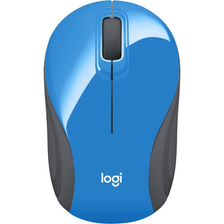 Logitech Wireless Mini Mouse M187 Ultra Portable, 2.4 GHz with USB Receiver, 1000 DPI Optical Tracking, 3-Buttons, PC / Mac / Laptop - Blue - 910-002728