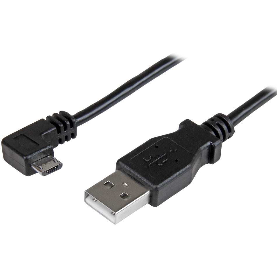 StarTech.com 1m 3 ft Right Angle Micro-USB Charge-and-Sync Cable M/M - USB 2.0 A to Micro-USB - 30/24 AWG - USBAUB1MRA