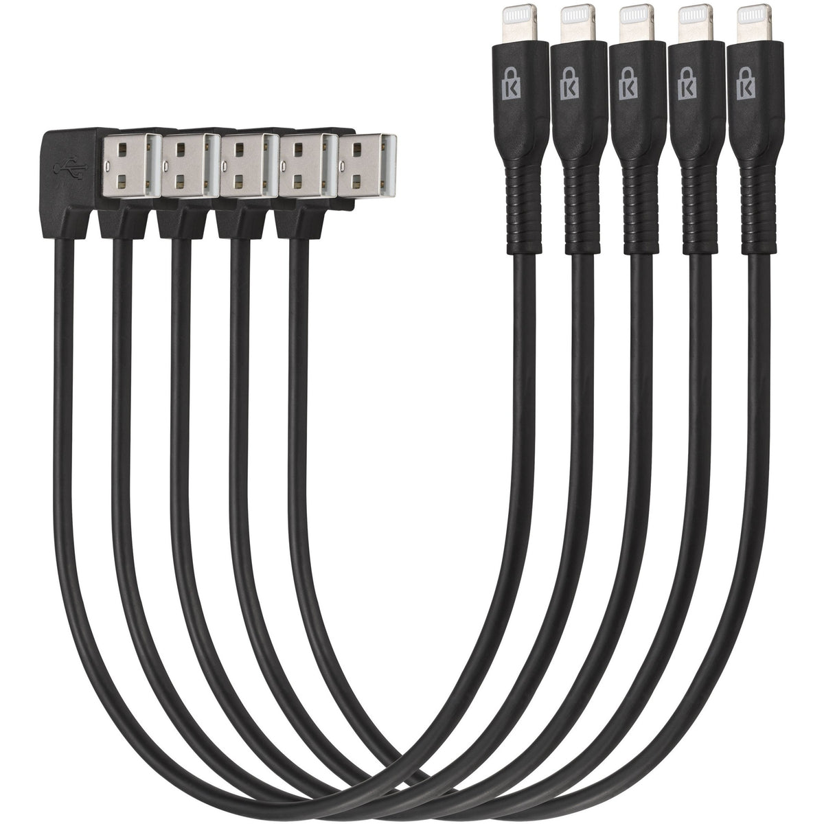 Kensington Charge & Sync Cable, Universal Tablet, USB to Lightning - 5 pack - K67864WWA