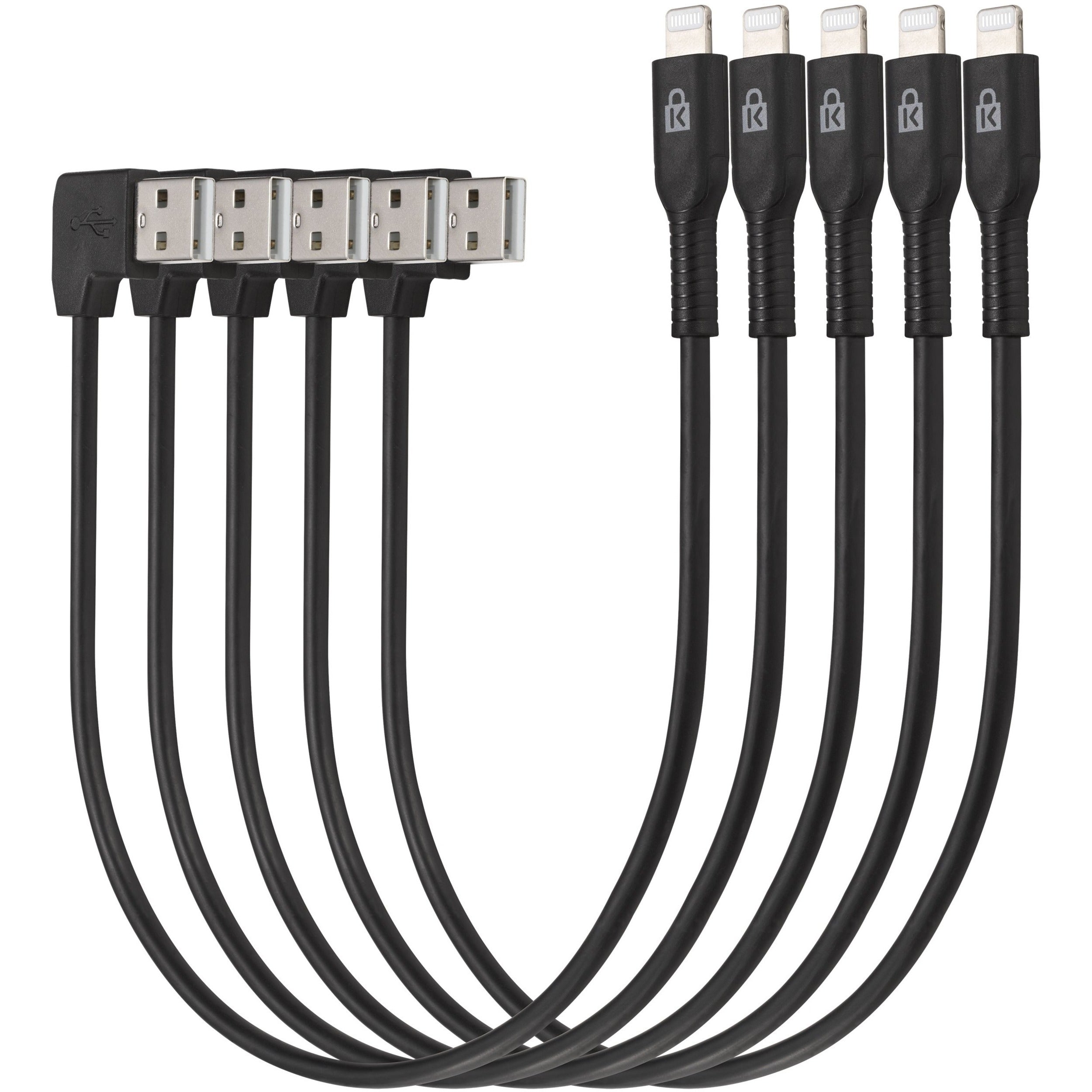 Kensington Charge & Sync Cable, Universal Tablet, USB to Lightning - 5 pack - K67864WWA
